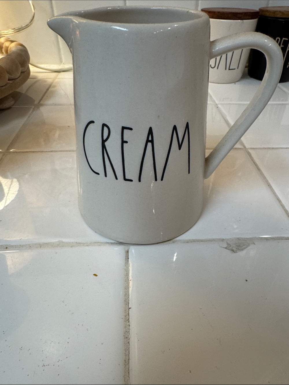 Cream Ceramic Pitcher - White Stoneware Creamer